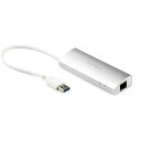 StarTech スターテック USBハブ/USB 3.0/USB-A - 3x USB-A/LAN/バスパワー/シルバー (1箱) 品番:ST3300G3UA