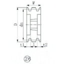 EVN ブッシングプーリー SPB 150mm 溝数4 (1個) 品番:SPB150-4