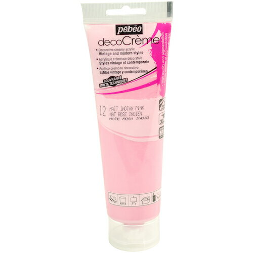 ペベオジャポン Pebeo 塗料 建物用塗料 水性 デコクリーム 120mlマット インディアンピンク (1本) 品番:089012