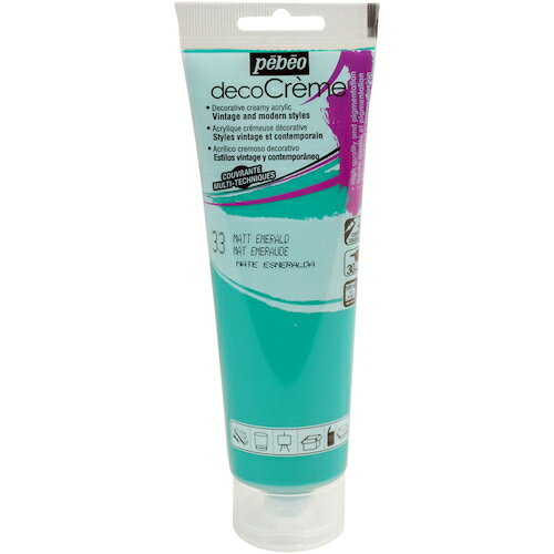 ペベオジャポン Pebeo 塗料 建物用塗料 水性 デコクリーム 120mlマット エメラルド (1本) 品番:089033