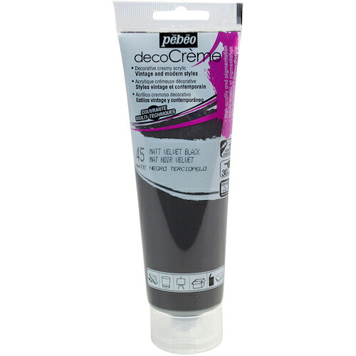 ペベオジャポン Pebeo 塗料 建物用塗料 水性 デコクリーム 120mlマット ベルベットブラック (1本) 品番:089045
