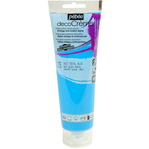 ペベオジャポン Pebeo 塗料 建物用塗料 水性 デコクリーム 120mlマット ロイヤルブルー (1本) 品番:089025