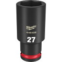 ミルウォーキー 深口ソケット SHOCKWAVE IMPACT DUTY ディープインパクトソケット 1/2インチ(12.7mm)角 27mm (1個) 品番:49-66-6288