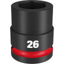ミルウォーキー SHOCKWAVE IMPACT DUTY インパクトソケット 3/4インチ(19mm)角 26mm (1個) 品番:49-66-6364