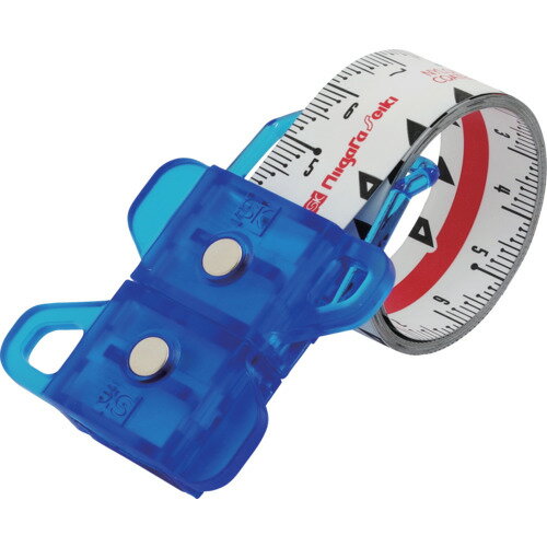 SK 新潟精機 スケール メジャー コンベックス 幅19mm 長さ1.5m スパイラルメジャー 標尺目盛 ブルー (1個) 品番:SMT-1915HBL