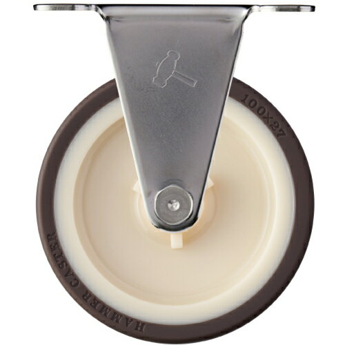 ハンマーキャスター ステンレス製プレート式キャスター ステンレスキャスター 固定 車輪径100mm ウレタ..