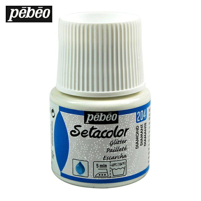 Pebeo 布用水性アクリル絵具セタカラーグリッター 45ml ダイアモンド (1本) 329204