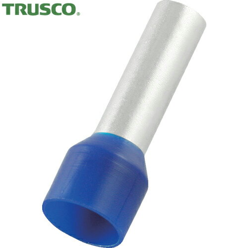 トラスコ TRUSCO フェルール圧着端子 絶縁スリーブ付き 16-18 100個入 (1袋) 品番：FT16018-BL