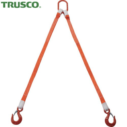 TRUSCO(トラスコ) 2本吊ベルトスリングセット 25mm幅X1m 吊り角度60°時荷重0.86t(最大使用荷重1t) (1S) 品番：G25-2P10