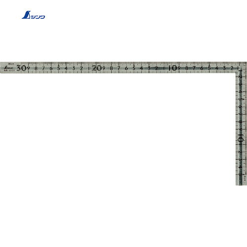 【動画あり】 シンワ 曲尺小型 溝付ステン30cm×15cm 表裏同目 (1本) 品番：12130