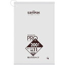 サニパック スタンダードポリ袋吊り下げタイプ(0.01mm)11号 200枚 (1袋) 品番：H11H-HCL