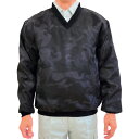 TEAGLES 14695 Vネック中綿キルトヤッケ ブラック迷彩L (1着) 品番:14695 CAMO L