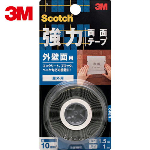 3M(スリーエム) スコッチ 強力両面テープ 外壁面用 10mm×1.5m (1巻) 品番：KB-10R