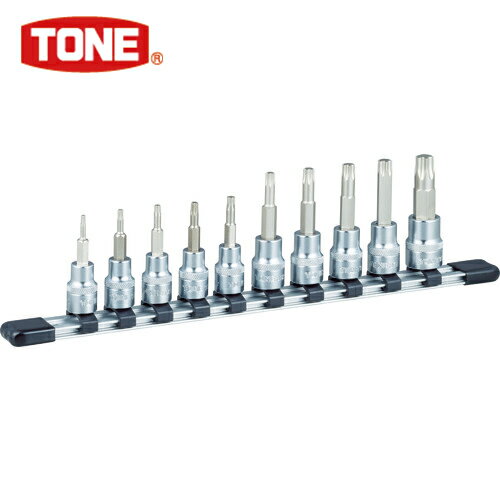 TONE(トネ) トルクスソケットセット(強力タイプホルダー付) 10pcs (1S) 品番：HTX310 1