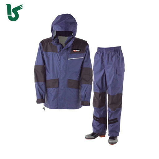 カジメイク 雨具 合羽 カッパ レインスーツ 仕事合羽 ネイビー 4L (1着) 品番:KM001-55-4L