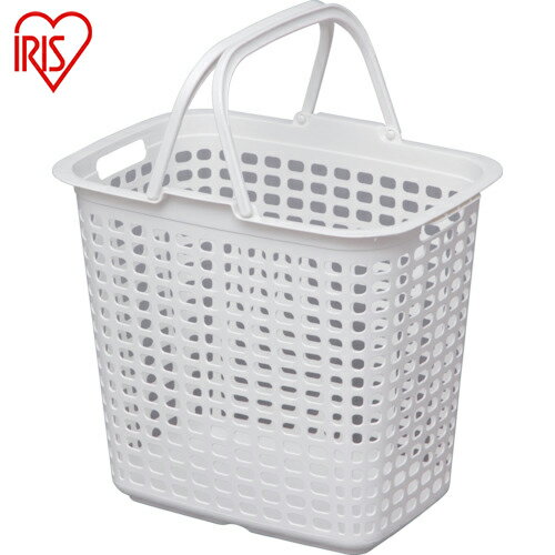 【6/22 20:00〜6/27 01:59迄 ポイント2倍 お買い物マラソン】 アイリスオーヤマ IRIS 227862 ランドリーバスケット ピュアホワイト (1個) 品番：LB-L-PWH