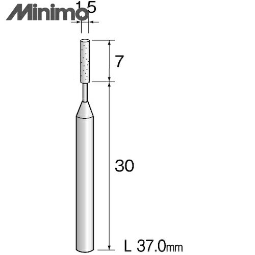 ミニモ 精密砥石 WA砥粒#320 φ1.5 (5本入) (1袋) 品番：JA3103