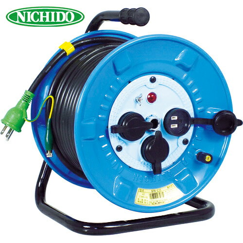 日動工業 NICHIDO 電工ドラム 延長コードリール 防雨 屋外型 アース付 30m (1台) 品番：NPW-E33
