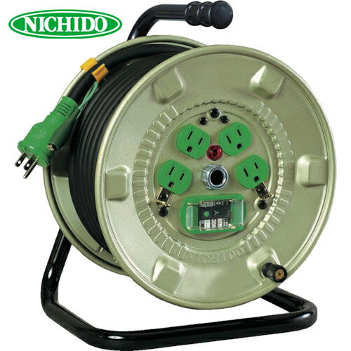 日動工業 NICHIDO 電工ドラム 延長コードリール 漏電保護専用ブレーカー付 20m (1台) 品番：NNP-EB24