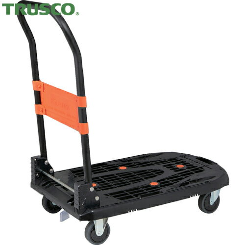 トラスコ 台車 TRUSCO 樹脂運搬台車 カルティオ（新型） 780×490 折畳 ブラック 樹脂ストッパー付 (1台) 品番：MPK-780-BK-JS