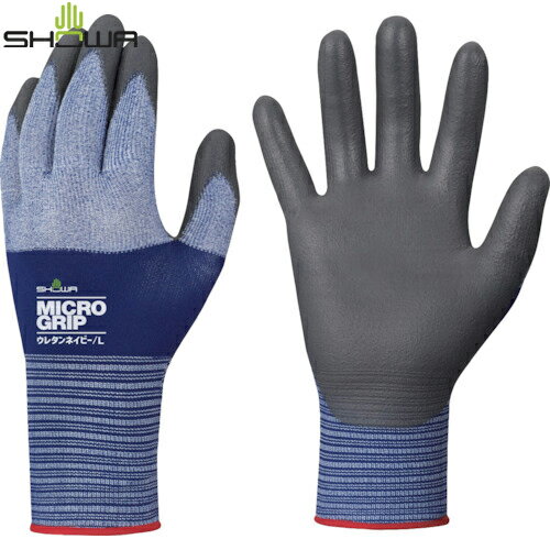 ショーワグローブ すべり止め 作業手袋 ウレタン背抜き手袋 NO264 マイクログリップ ウレタンネイビー Sサイズ (1双) 品番:NO264-S
