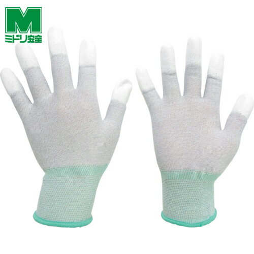 ミドリ安全 作業手袋 静電気防止手袋 静電気拡散性手袋(指先コート)M 10双入 (1袋) 品番:MCG601N-M