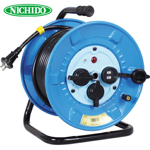 日動工業 NICHIDO 電工ドラム 延長コードリール 防雨 屋外型 アースなし 20m (1台) 品番：NPW-203