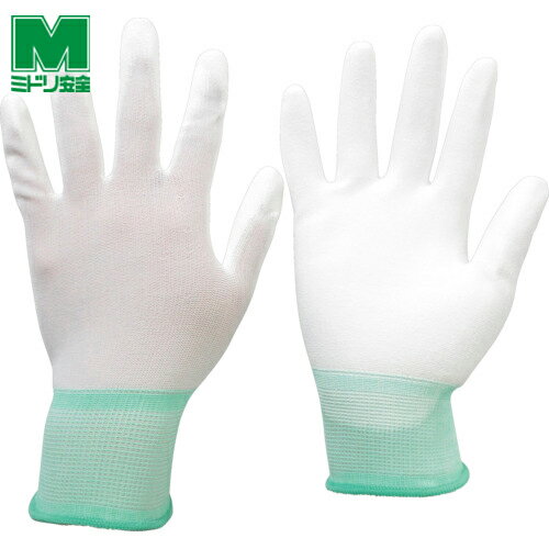ミドリ安全 作業手袋 品質管理用手袋 手のひらコート 10双入 Mサイズ (1袋) 品番:MCG500N-M ウレタン背抜き手袋