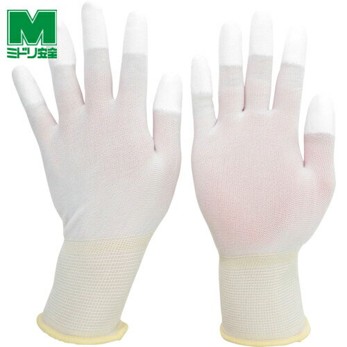 ミドリ安全 作業手袋 品質管理用手袋 指先コート 10双入 LLサイズ (1袋) 品番:MCG501N-LL ウレタン背抜き手袋