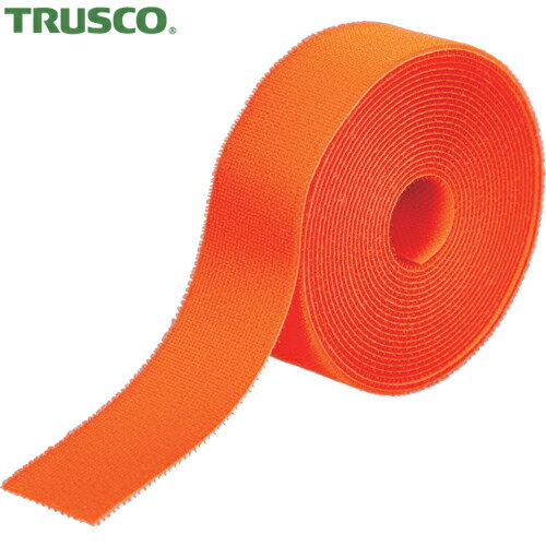 トラスコ TRUSCO マジックバンド 結束テープ両面蛍光オレンジ40mm×5m (1巻) 品番：MKT-4050-LOR