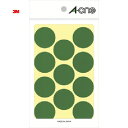 3M スリーエム エーワン カラーラベル 丸型 30mmΦ 緑 (14枚入) (1Pk) 品番:07233