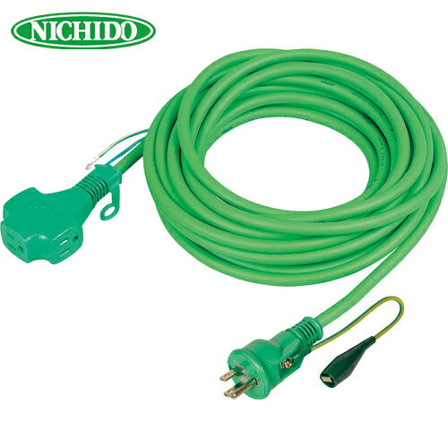 日動 リペアポッキン延長コード アース付 10m 緑 (1本) 品番：PPT-10E-RE-G GN