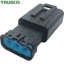 トラスコ TRUSCO 防水コネクタ ソケットハウジング 3芯 中継用(10個入) 被覆外径φ2.2〜2.8 黒 (1Pk) 品番:P-CE01A5-03B0-02(2)