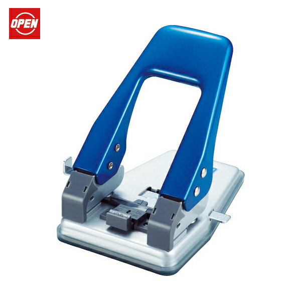 オープン工業 OP 2穴パンチ 青 穴あけ可能枚数42枚（4.0mm) (1台) 品番：PU-80N-BU