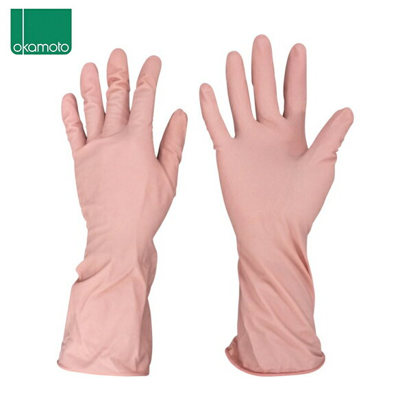 オカモト ふんわりやわらか天然ゴム手袋 ピンク M (1双) 　品番：OK-1-P-M 【何個でも送料据え置き！】