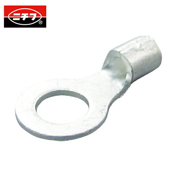 ニチフ 裸圧着端子 R形（100P）より線1.04〜2.63 外寸12 (1Pk) 品番：R 2-6