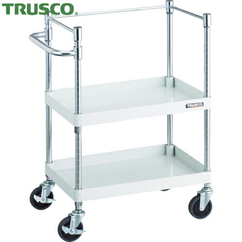 トラスコ フェニックスワゴン 省音 600X400XH880 3方枠付 W色 (1台) PEW-962K-W