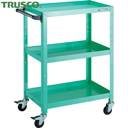 トラスコ TRUSCO ツールワゴン ラビットワゴン 600X400 ハンドル付 ゴム車輪 ヤンググリーン (1台) 品番：RBW-963H YG