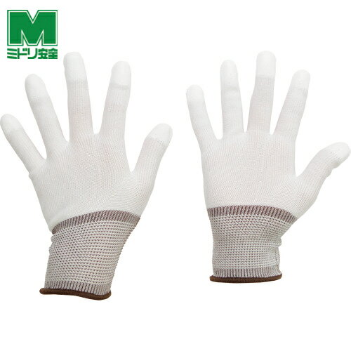 ミドリ安全 作業手袋 ポリエステル手袋 指先コート SPU-131N SS 10双入 (1袋) 品番:SPU-131N-SS ウレタン背抜き手袋