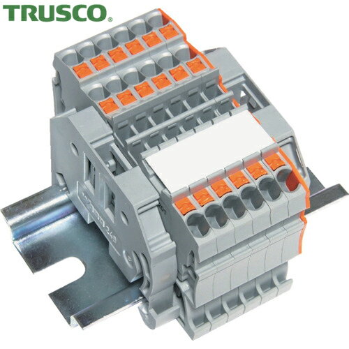 トラスコ TRUSCO スプリング式端子台3線式 6極 電線サイズ0.25〜1.5 (1個) 品番：SPTB18A-3-6P