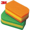3M スリーエム スコッチ・ブライト 抗菌ウレタンスポンジたわし(リーフ型) オレンジ (1Pk) 品番:SS-72KE(3)
