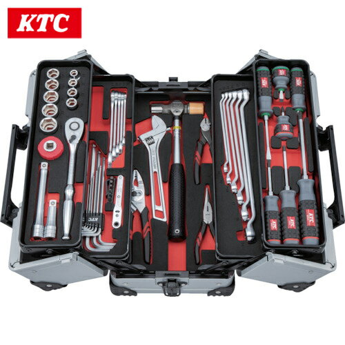 KTC(京都機械工具) 工具セット(両開きメタルケースタイプ) (1S) 品番：SK4520WZ
