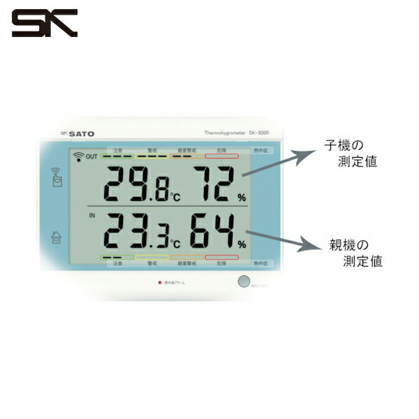 佐藤 最高最低無線温湿度計 SK-300R(8420-00) (1組) 品番：SK-300R