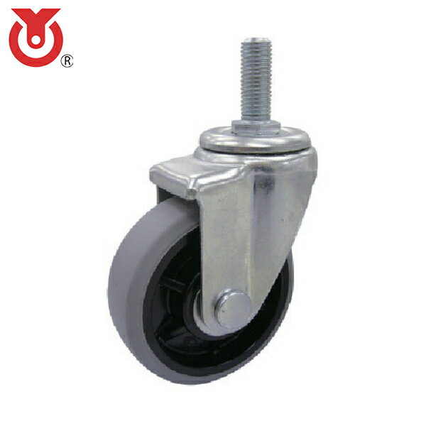 ユーエイキャスター ねじ込み式 自在 キャスター ウレタン 車輪径100mm Jタイプ SJT型 ネジ寸法M16×40ピッチ2 (1個) 品番：SJT-100GU-M16-40