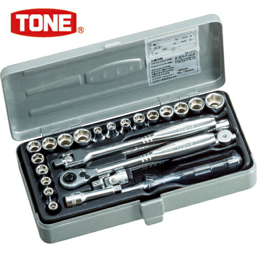 TONE(トネ) ソケットレンチセット 6角タイプ 差込角6.35mm 25点セット (1S) 品番：S2187C