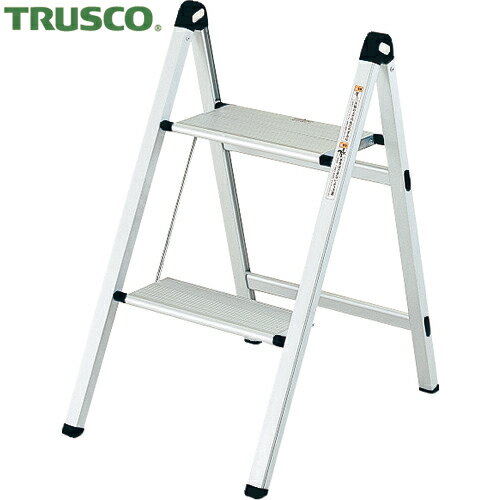トラスコ TRUSCO 薄型幅広踏台（片側昇降タイプ） 2段 高さ520mm (1台) 品番：TAU-2UF