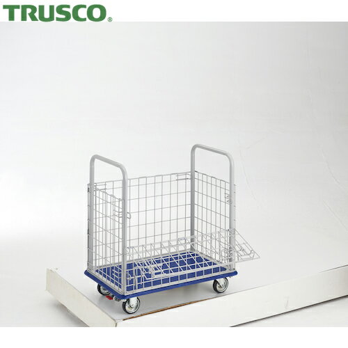 トラスコ TRUSCO カゴ型 プレス製台車 ドンキーカート 金網付 740×480 ストッパー付 (1台) 品番：107NS