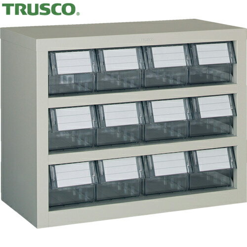 トラスコ TRUSCO パーツケース 横型バンラックケースM型 592X307XH468 3段4列 (1台) 品番：TM-43B