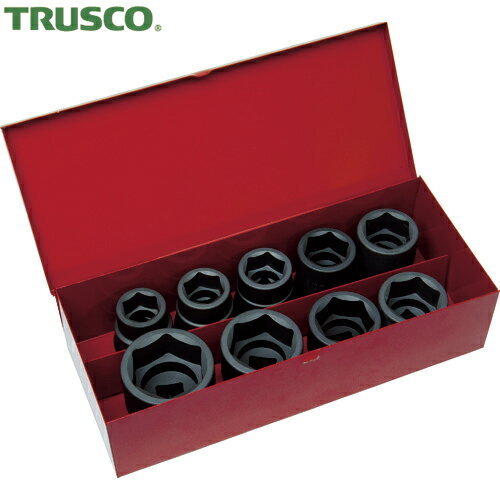 TRUSCO(トラスコ) インパクト用ソケット9個組セット 差込角19.0mm (1S) 品番：T6-9SET