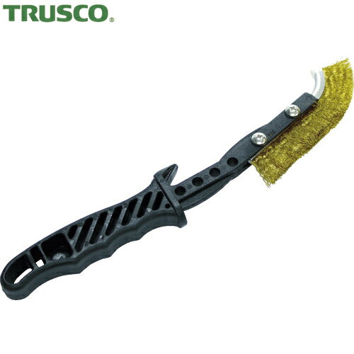 トラスコ TRUSCO チャンネルブラシ EグリップJ型 真鍮線 (1本) 品番：TEBJ-BR